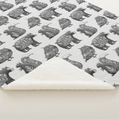 Couverture Sherpa Motif gris d'art animal scandinave de région (3/4)