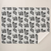 Couverture Sherpa Motif gris d'art animal scandinave de région (Devant (Horizontal))