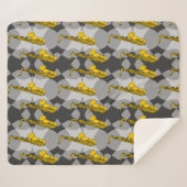 Couverture Sherpa Motif gris saxophone (Devant (Horizontal))