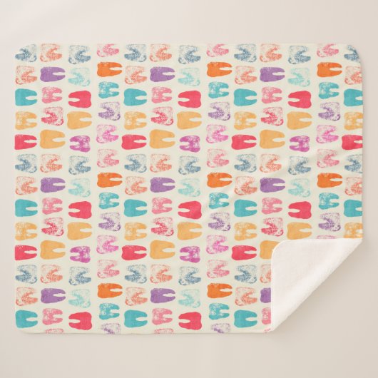 Couverture Sherpa Motif grunge de dent (Devant (Horizontal))