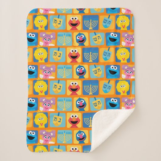 Couverture Sherpa Motif Hanoukka de Sesame Street (Devant)