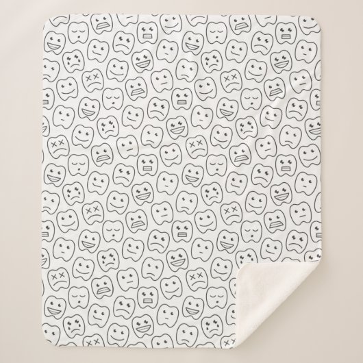Couverture Sherpa Motif heureux de dents (Devant)