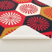 Couverture Sherpa Motif hexagonal de style asiatique (3/4)