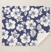 Couverture Sherpa Motif Hibiscus (Devant (Horizontal))