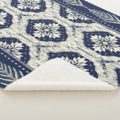 Couverture Sherpa Motif Ikat Floral Paisley (3/4)