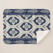 Couverture Sherpa Motif Ikat Floral Paisley (Devant (Horizontal))