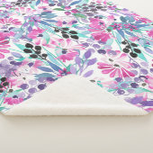 Couverture Sherpa Motif incomparable de fleurs et de baies violettes (3/4)