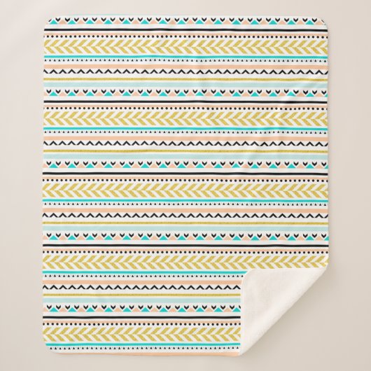 Couverture Sherpa Motif inspiré par le design géométrique Aztec (Devant)