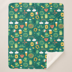 Couverture Sherpa Motif irlandais mignon d'icône