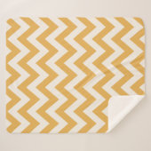 Couverture Sherpa Motif Jaune Chevron Zigzag (Devant (Horizontal))
