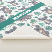 Couverture Sherpa Motif Koalas de texte personnalisé (3/4)