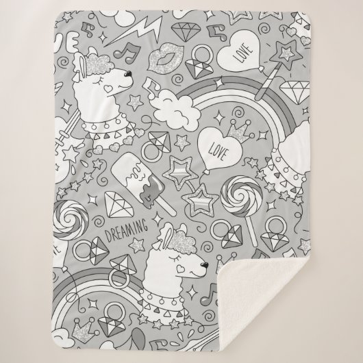 Couverture Sherpa motif lama 4 (Devant)