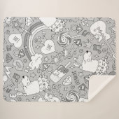 Couverture Sherpa motif lama 4 (Devant (Horizontal))