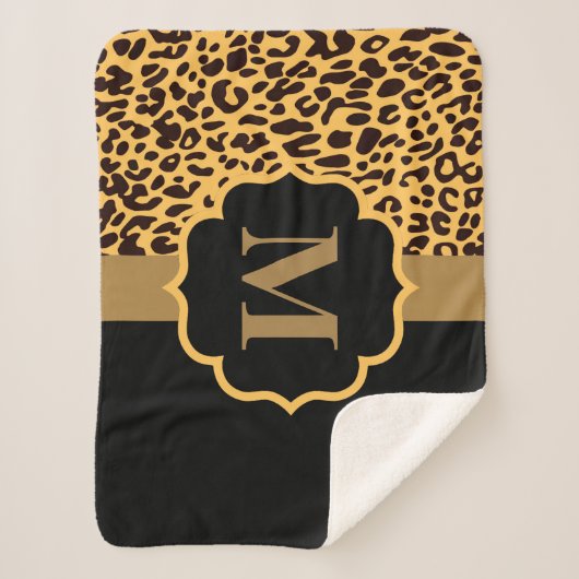 Couverture Sherpa Motif léopard (Devant)