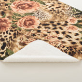 Couverture Sherpa Motif Leopard élégant Imprimer avec une texture de (3/4)