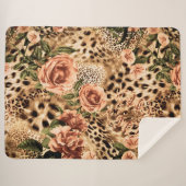 Couverture Sherpa Motif Leopard élégant Imprimer avec une texture de (Devant (Horizontal))