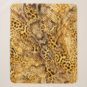 Couverture Sherpa Motif léopard et serpent