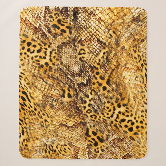 Couverture Sherpa Motif léopard et serpent (Devant)