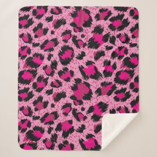 Couverture Sherpa Motif léopard rose luxueux sans charme.