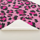 Couverture Sherpa Motif léopard rose luxueux sans charme. (3/4)