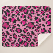Couverture Sherpa Motif léopard rose luxueux sans charme. (Devant (Horizontal))