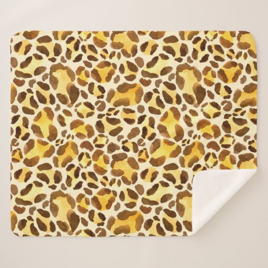 Couverture Sherpa Motif léopard sans eau (Devant (Horizontal))