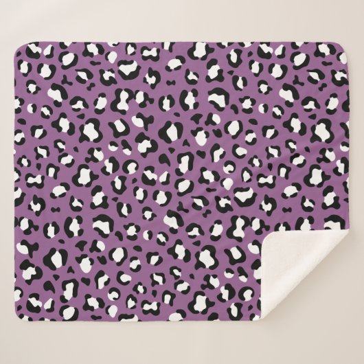 Couverture Sherpa Motif léopard, Spots léopards, Leopard pourpre (Devant (Horizontal))