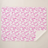 Couverture Sherpa Motif Lignes arrondies | Blanc/Rose clair (Devant (Horizontal))
