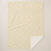 Couverture Sherpa Motif Lignes arrondies | Blanc sur jaune pâle (Devant)