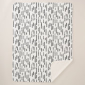 Couverture Sherpa Motif Lignes arrondies | Graphite en blanc (Devant)