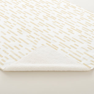 Couverture Sherpa Motif Lignes arrondies Jaune pâle sur blanc