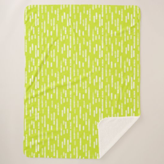 Couverture Sherpa Motif Lignes arrondies | Lumineuse Lime verte (Devant)