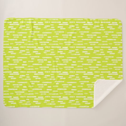 Couverture Sherpa Motif Lignes arrondies | Lumineuse Lime verte (Devant (Horizontal))