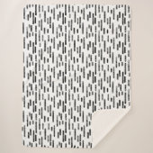 Couverture Sherpa Motif Lignes arrondies | Noir en blanc (Devant)