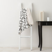 Couverture Sherpa Motif Lignes arrondies | Noir en blanc (En situation)