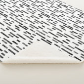 Couverture Sherpa Motif Lignes arrondies | Noir en blanc (3/4)