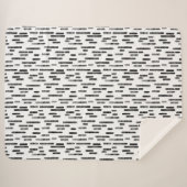 Couverture Sherpa Motif Lignes arrondies | Noir en blanc (Devant (Horizontal))