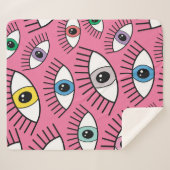 Couverture Sherpa Motif magique aux yeux colorés. Contexte mystique (Devant (Horizontal))