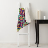 Couverture Sherpa Motif Mandala Rétro (En situation)