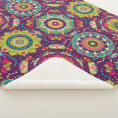 Couverture Sherpa Motif Mandala Rétro (3/4)