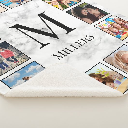 Couverture Sherpa Motif Marbre blanc en pierre (3/4)