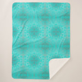 Couverture Sherpa motif marin bleu profond (Devant)