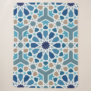 Couverture Sherpa Motif marocain en carreaux