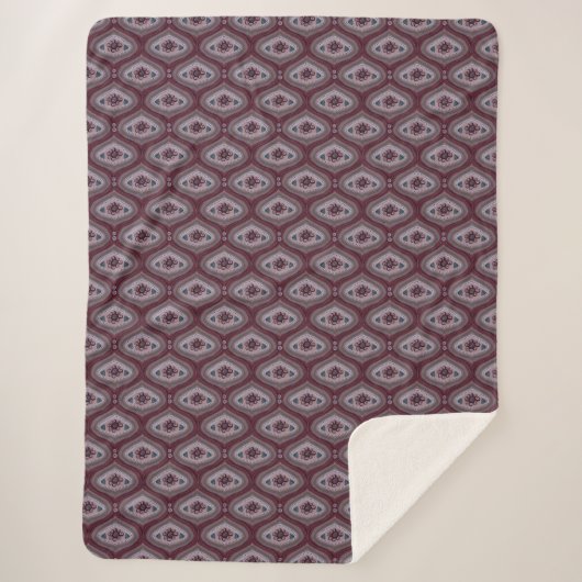 Couverture Sherpa motif marron flux et reflux (Devant)