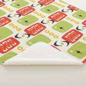 Couverture Sherpa Motif MCM de l'âge atomique en rouge, vert, jaune (3/4)