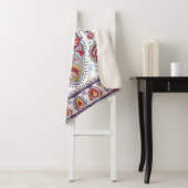 Couverture Sherpa Motif médaillon de paisley floral indien. Ethnique (En situation)