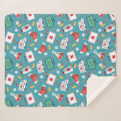 Couverture Sherpa Motif Médicale d'icône (Devant (Horizontal))