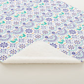 Couverture Sherpa Motif mexicain d'art populaire de tuile d'oiseau (3/4)