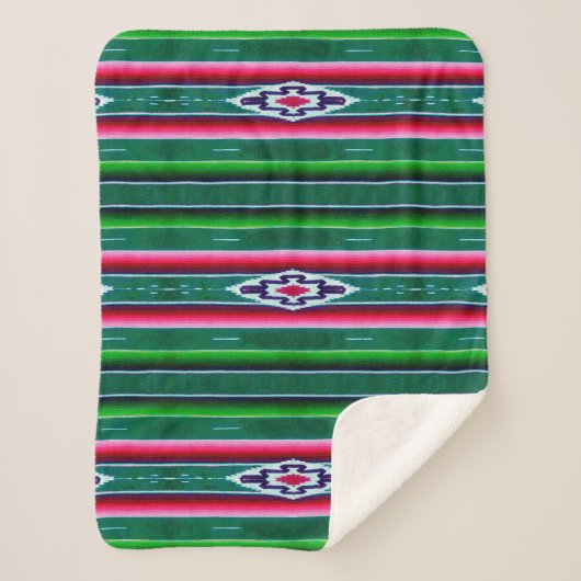 Couverture Sherpa Motif mexicain Sarape (Devant)