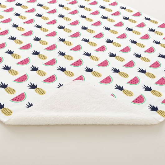 Couverture Sherpa Motif mignon de griffonnage d'ananas et de (3/4)